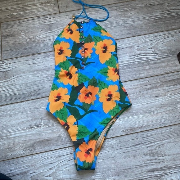 NWOT OCHIE Diana floral multicolored one piece swimsuit 14086 - Picture 3 of 7